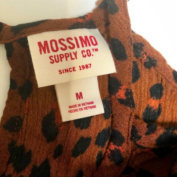 Mossimo Animal Print Leopard Cold Shoulder Top Rust Chocolate Brown Red Pink Med - Picture 8 of 8
